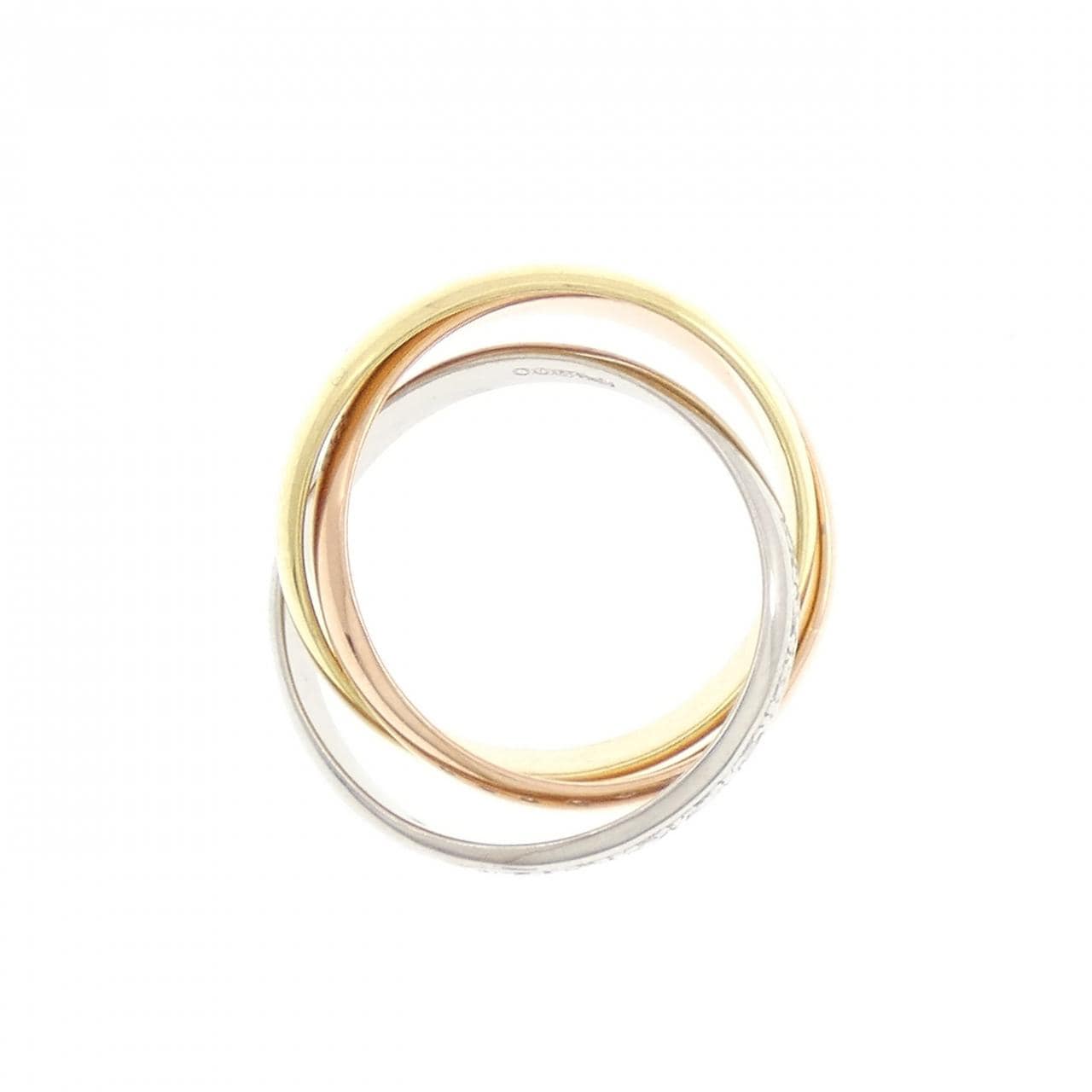 K18YG/PT900/K18PG ダイヤモンド リング 0.10CT