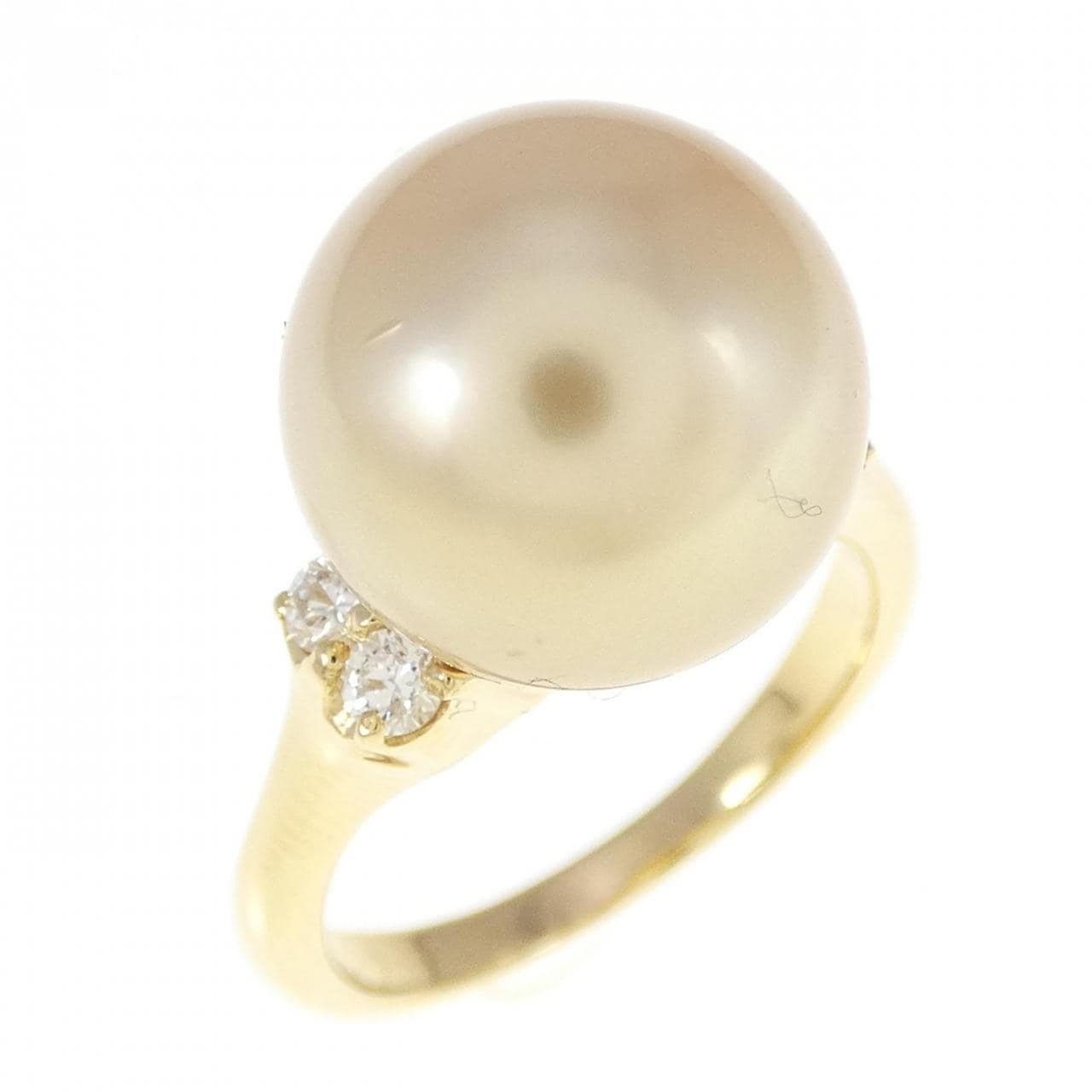 K18YG White Butterfly Pearl ring 12.2mm