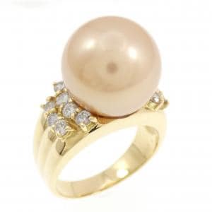 K18YG 白蝶パール リング 13.6mm