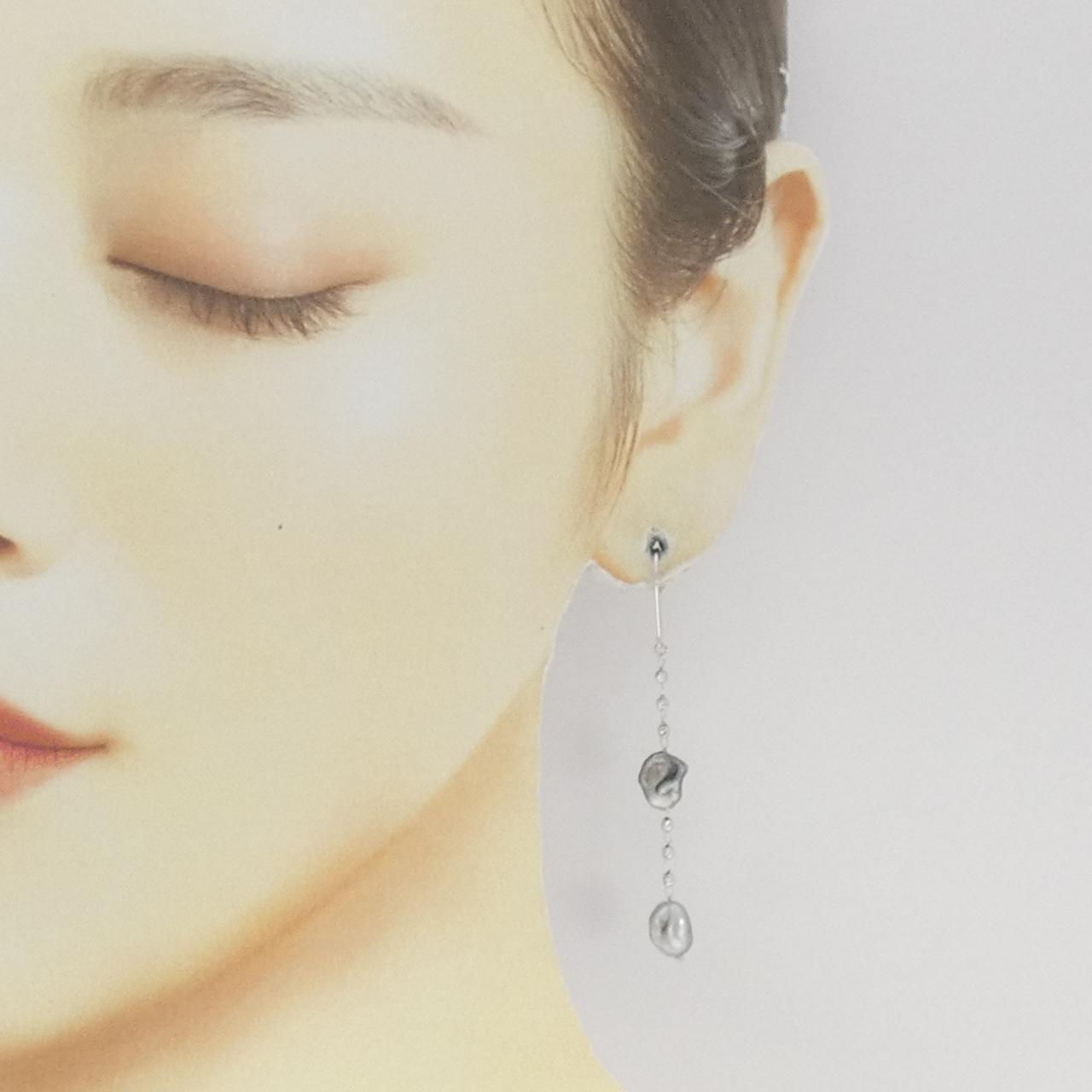 K18WG 黒蝶パール ピアス