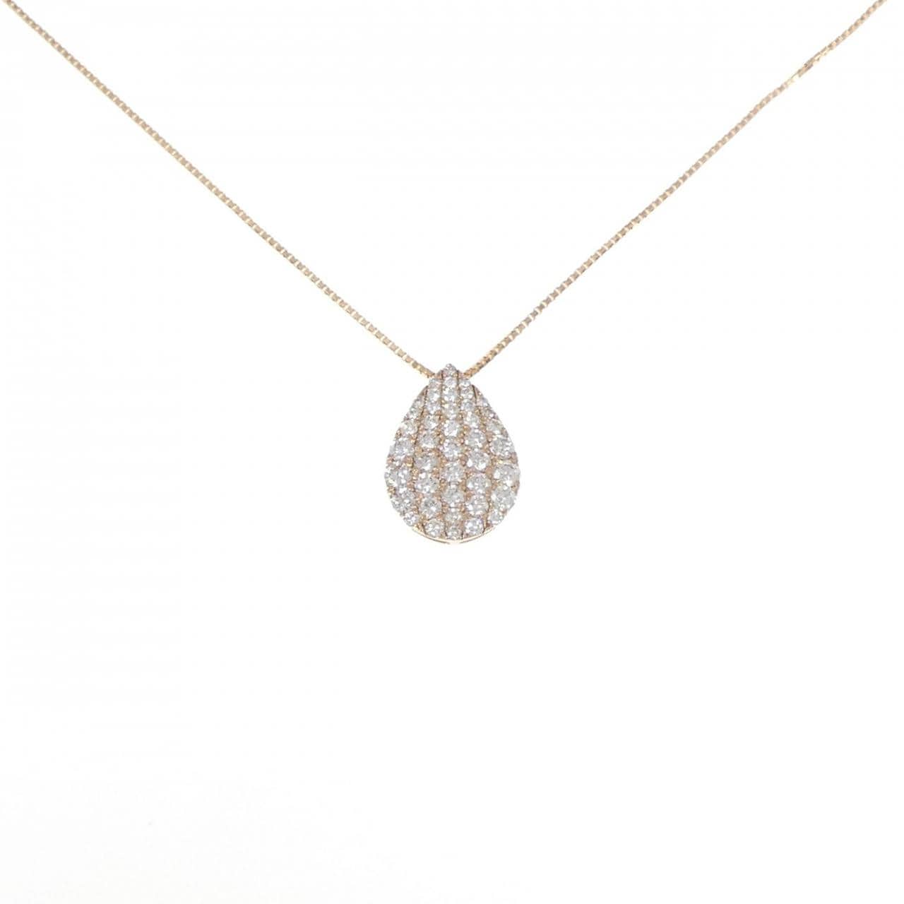 K18PG pave Diamond necklace 1.00CT
