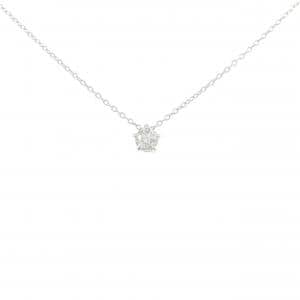 K18WG ソリティア ダイヤモンド ネックレス 0.19CT
