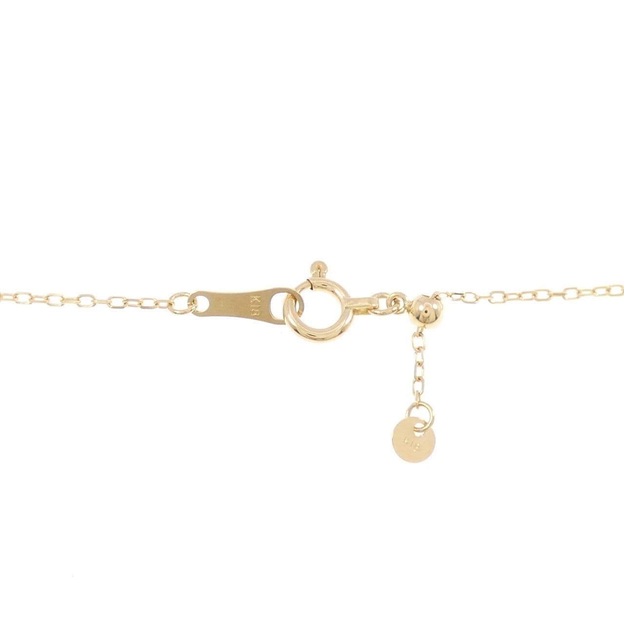 K18YG パヴェ ダイヤモンド ネックレス 0.37CT