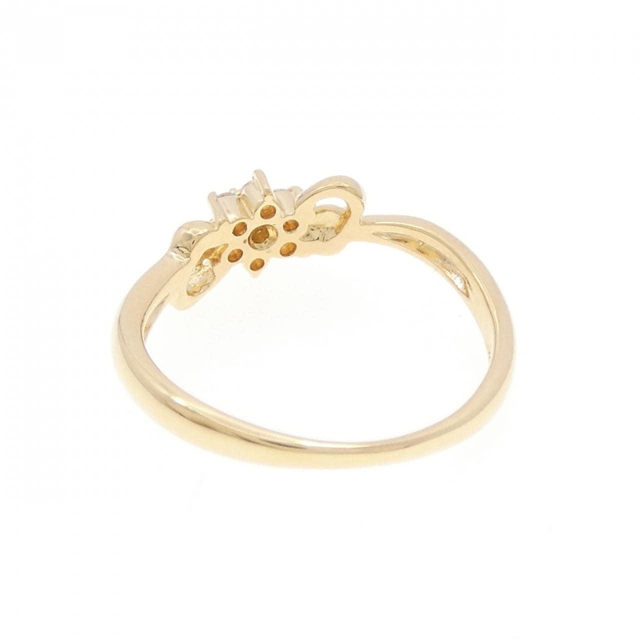 K18YG花朵鑽石戒指0.07CT