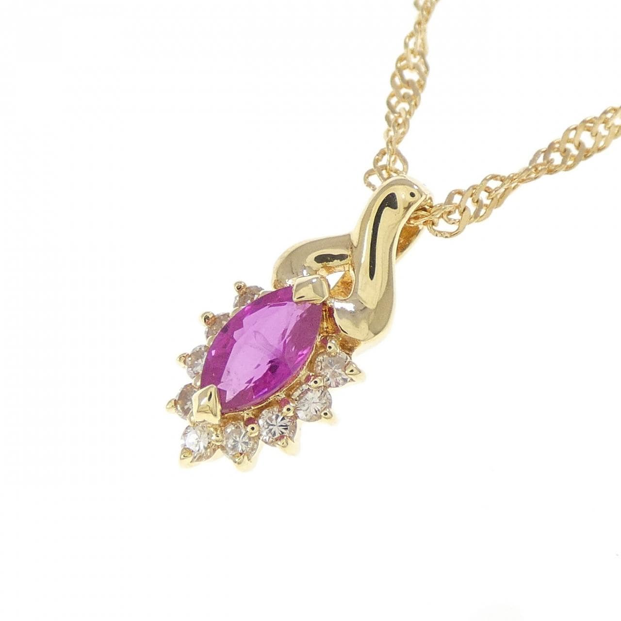 K18YG ルビー ネックレス