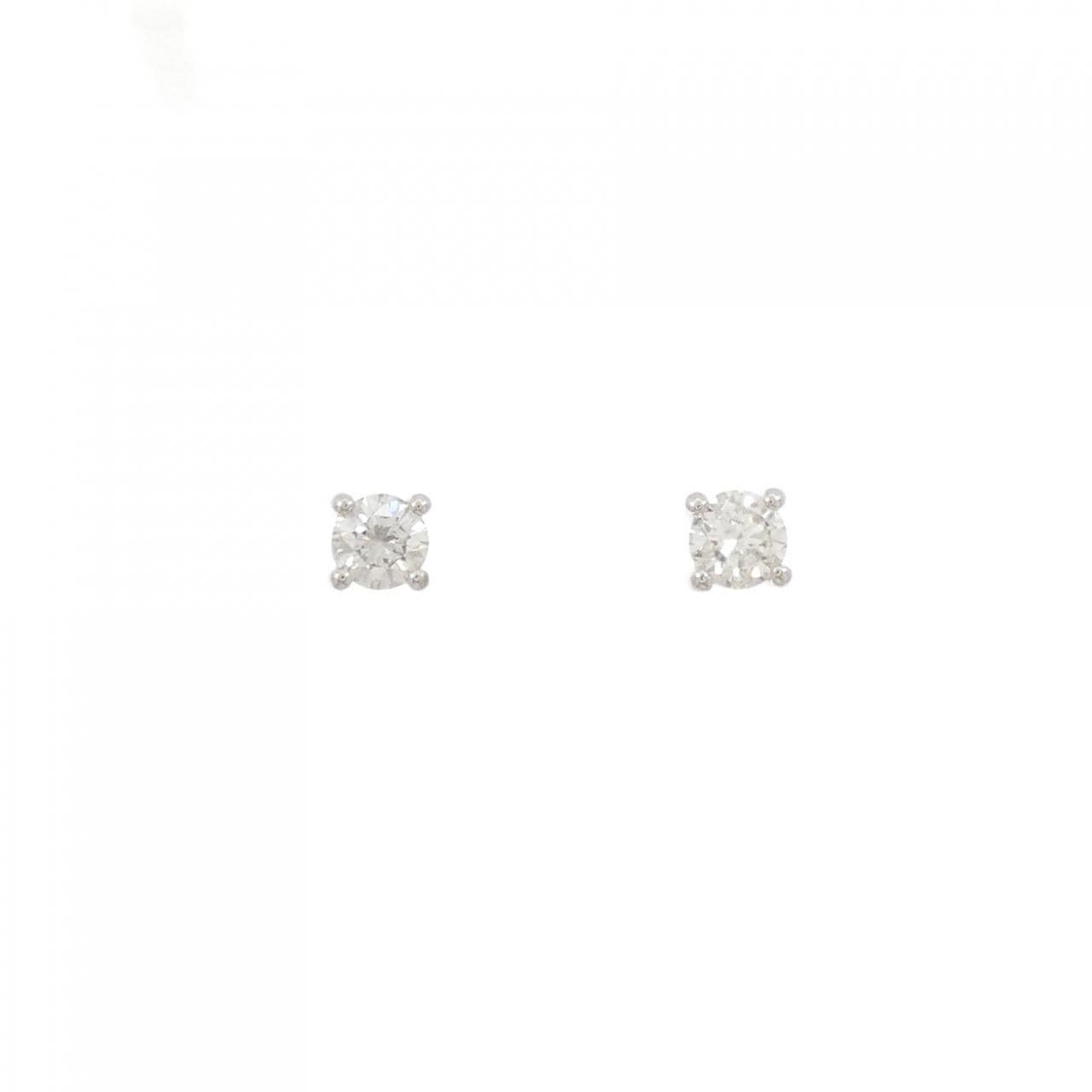 PT900 ソリティア ダイヤモンド ピアス 0.40CT