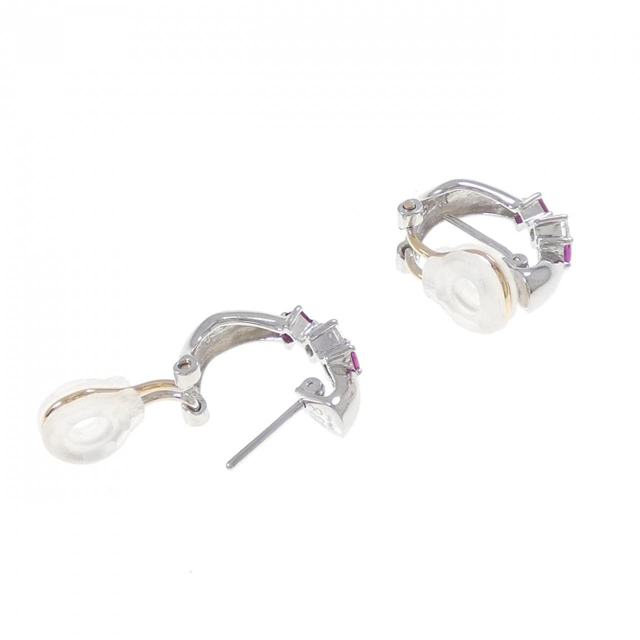 PT900/K18YG ルビー ピアス/イヤリング 0.18CT