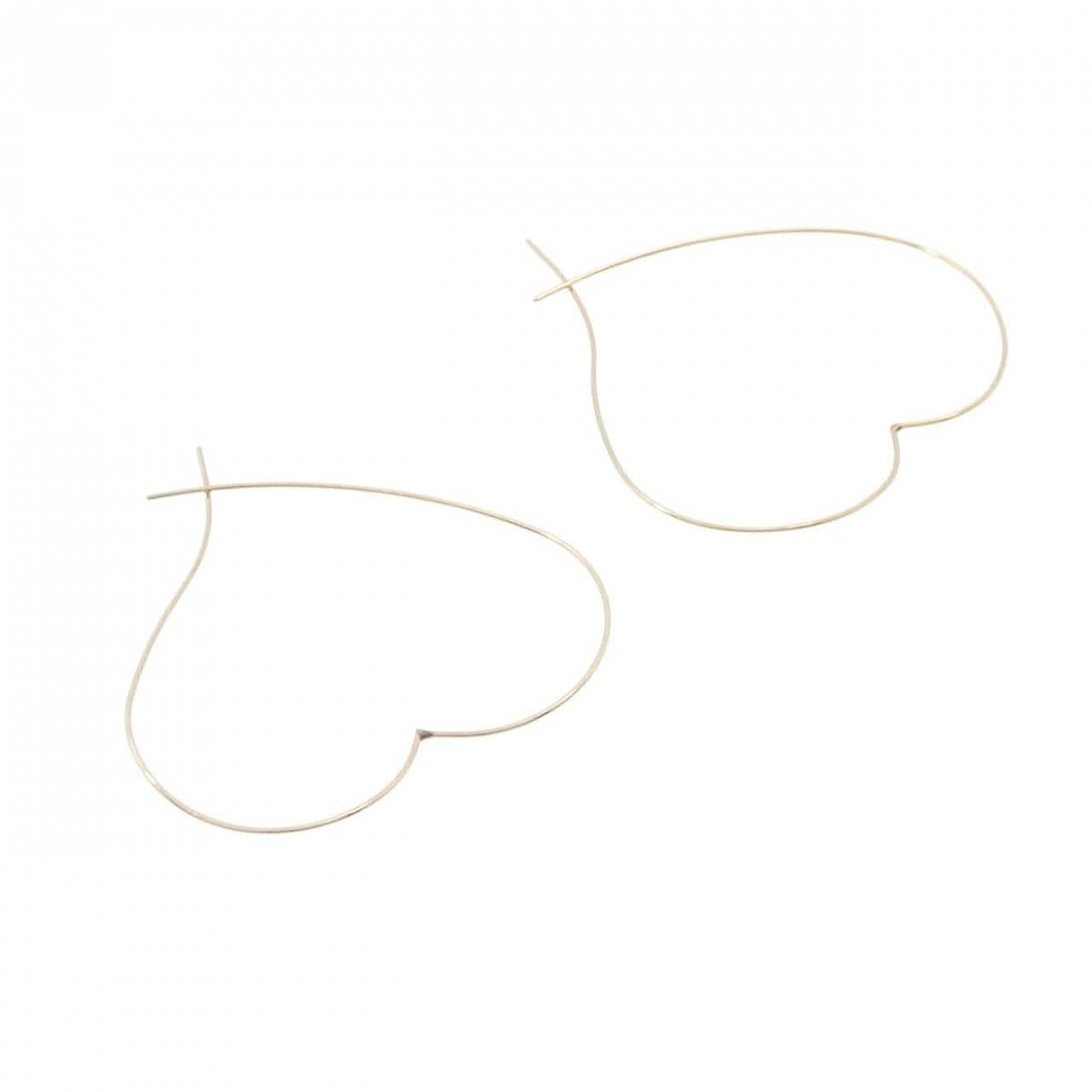 K10YG ハート ピアス