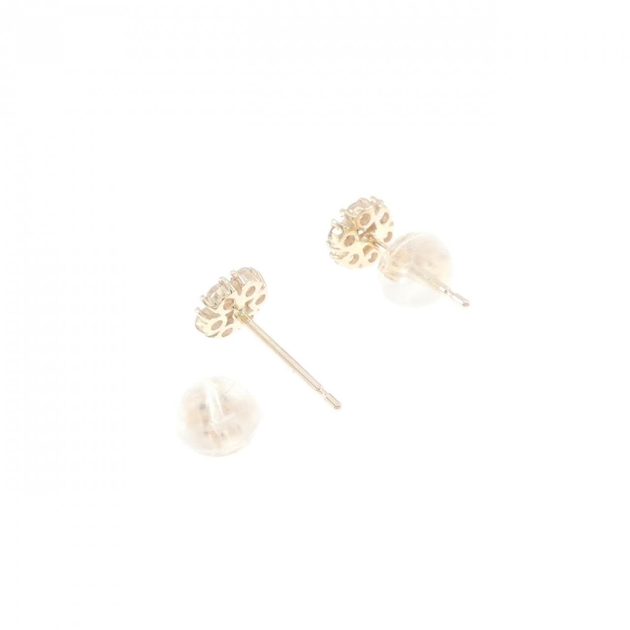 【リメイク】K10YG フラワー ダイヤモンド ピアス 0.30CT