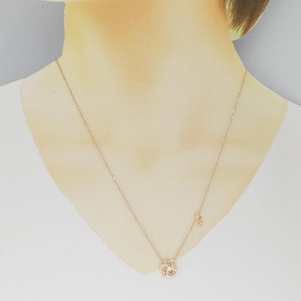 750PG ダイヤモンド ネックレス 0.10CT