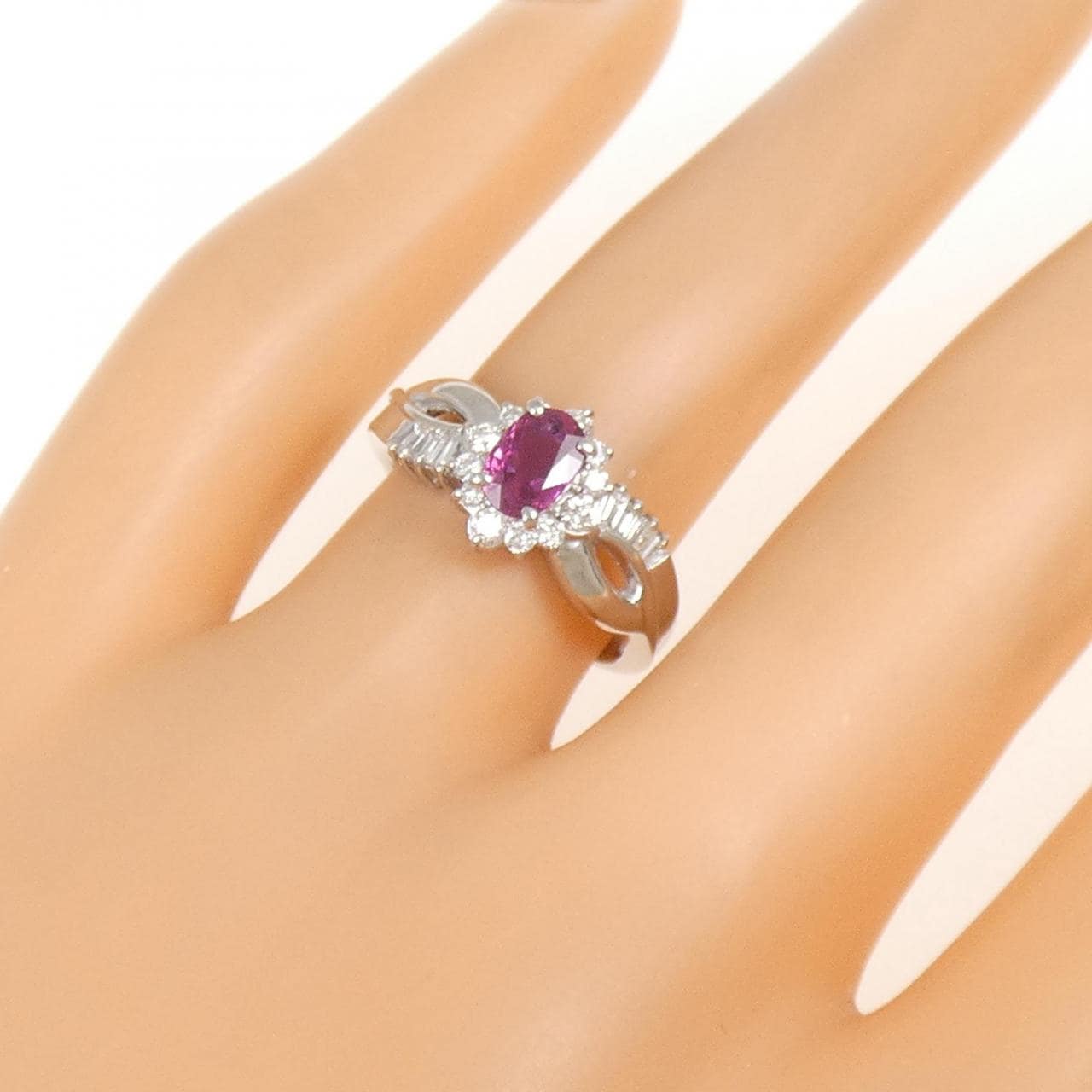 PT950 ルビー リング 0.53CT