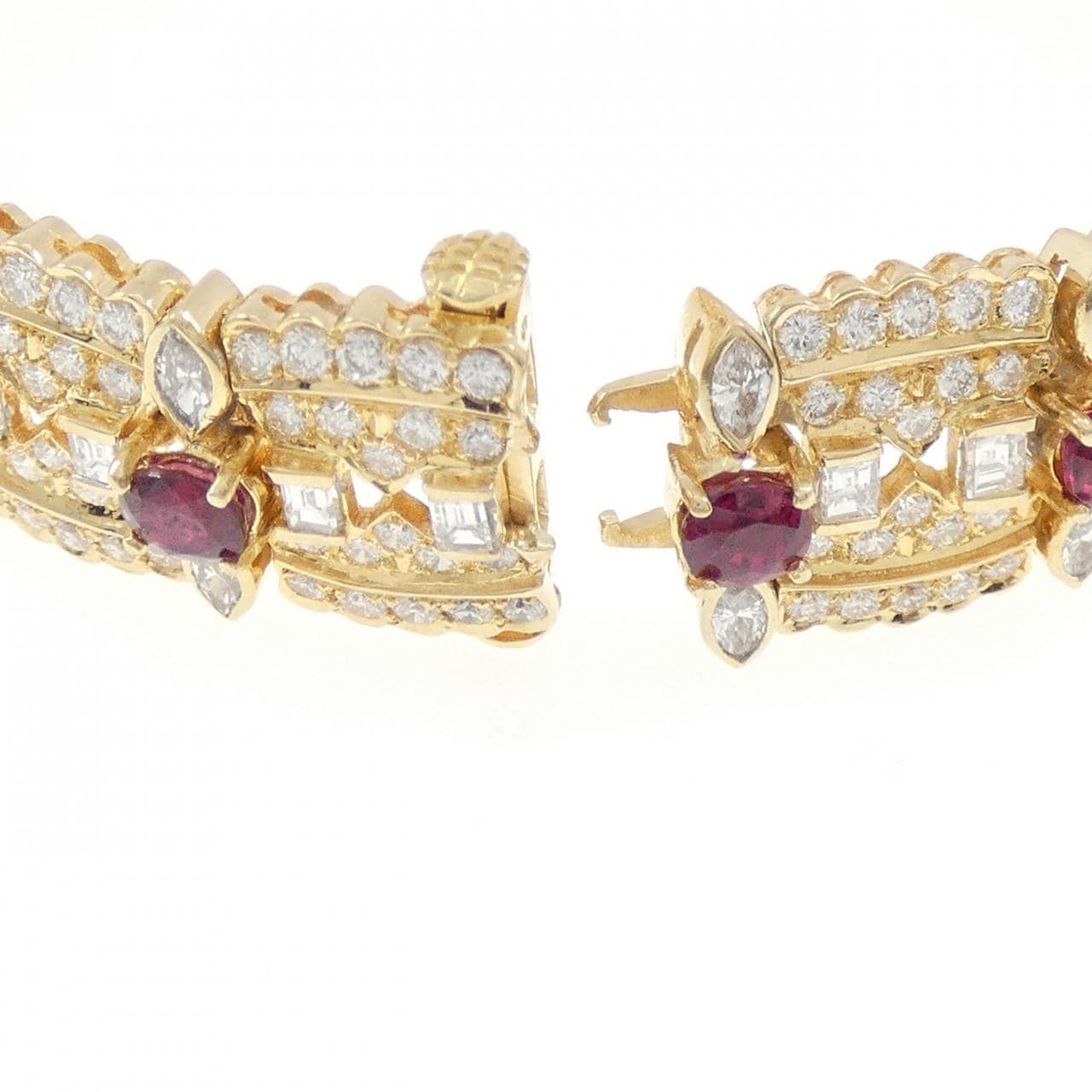 K18YG/K18WG ルビー ブレスレット 5.72CT