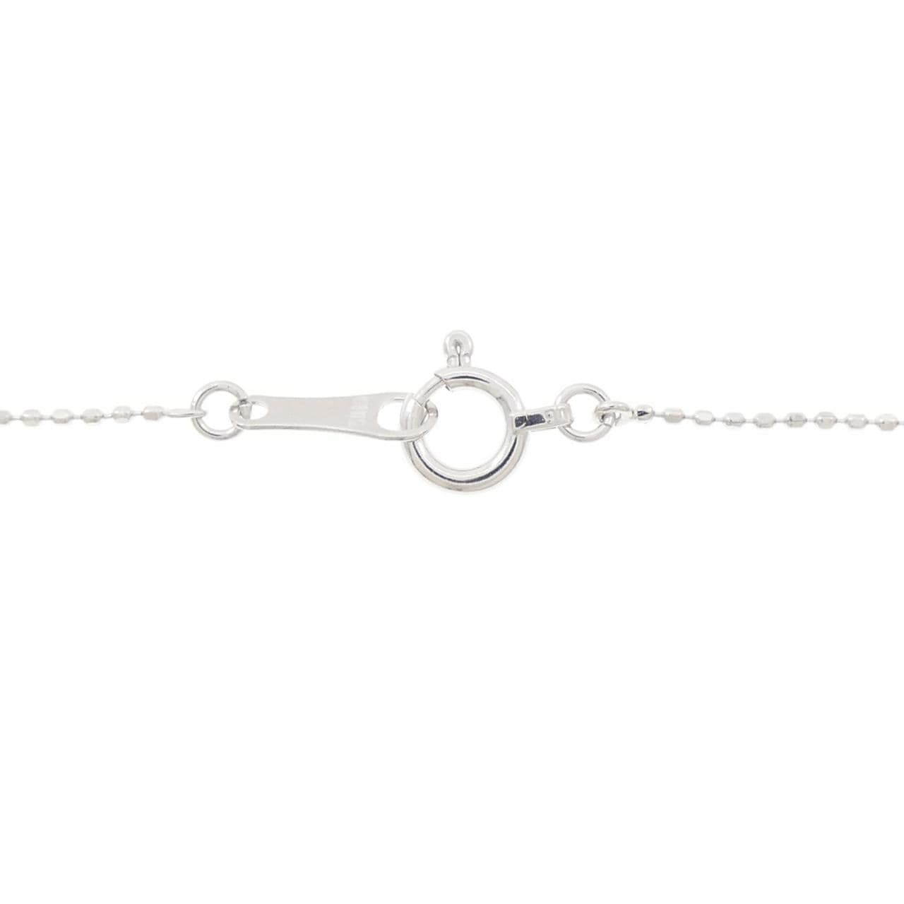 PT900/K18WG ソリティア ダイヤモンド ネックレス 0.448CT