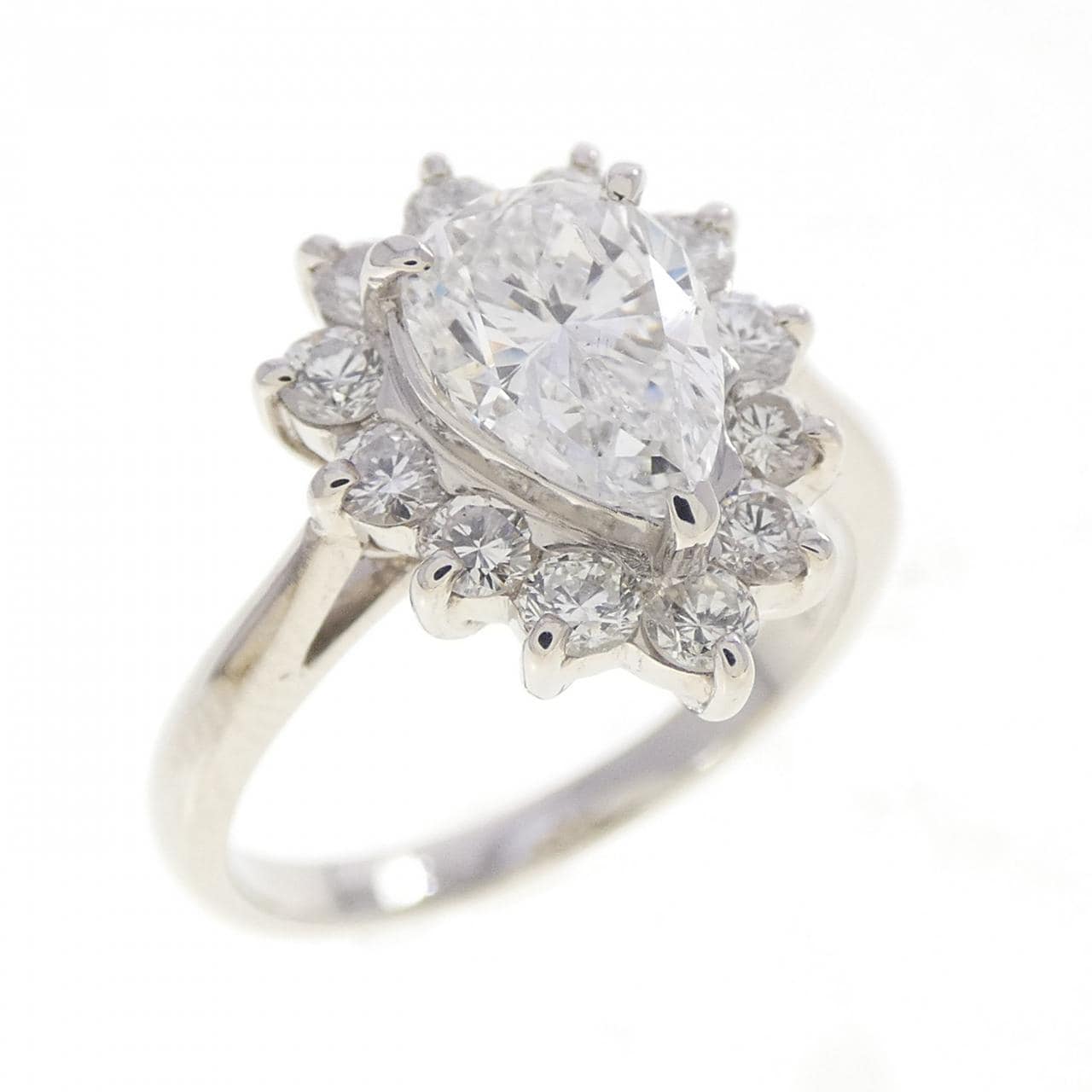 PT900 ダイヤモンド リング 1.008CT E SI2 ペアシェイプ