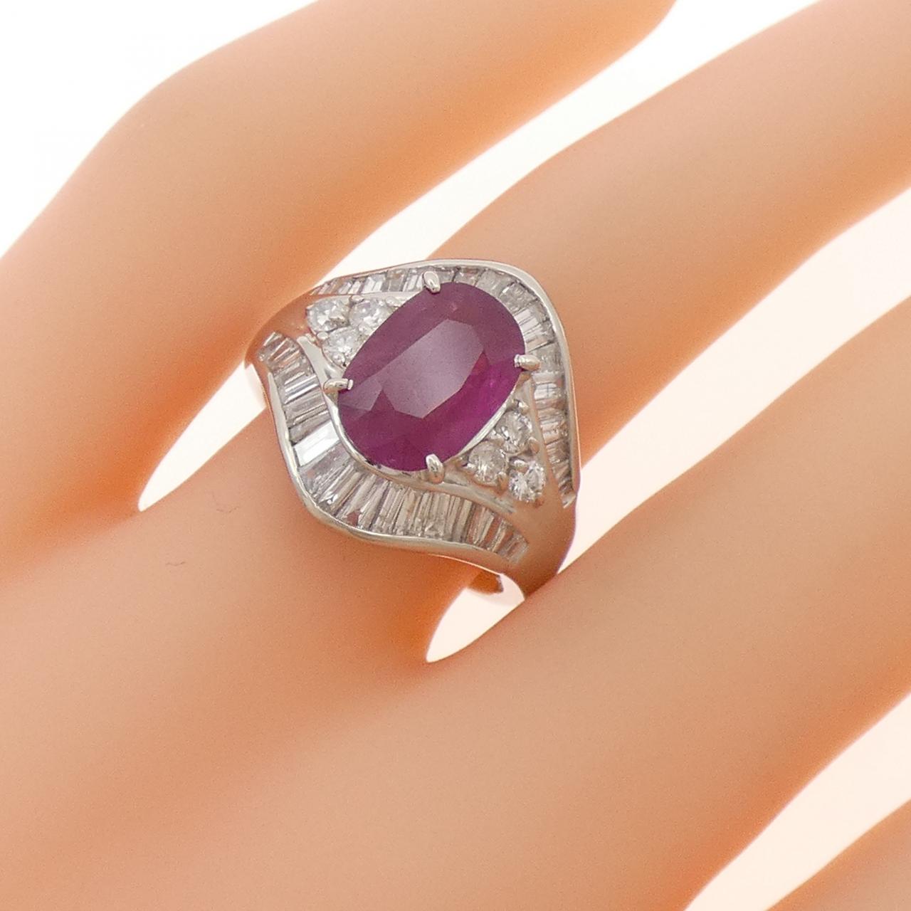 PT900 ルビー リング 2.101CT
