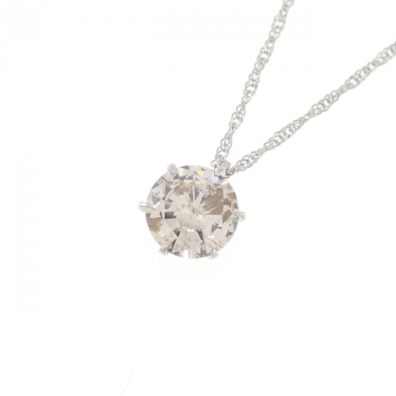純PT ソリティア ダイヤモンド ネックレス 1.007CT