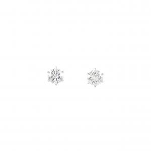 PT/PT900 ソリティア ダイヤモンド ピアス 0.26CT
