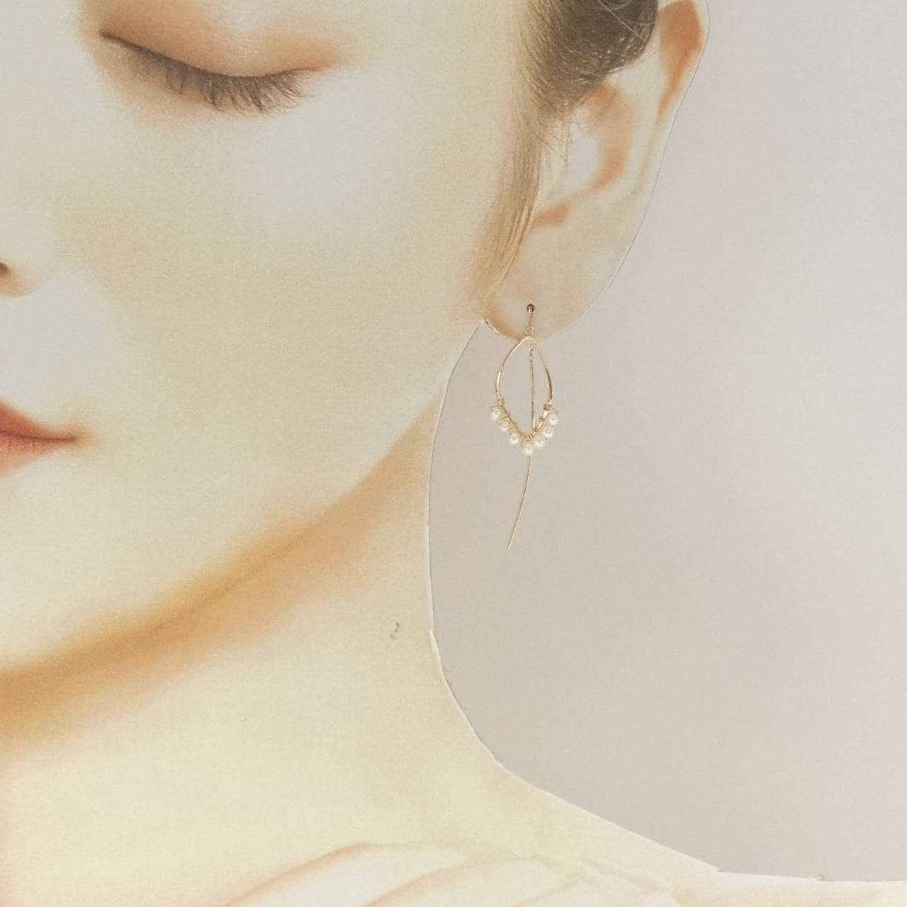 アガット 淡水パール ピアス