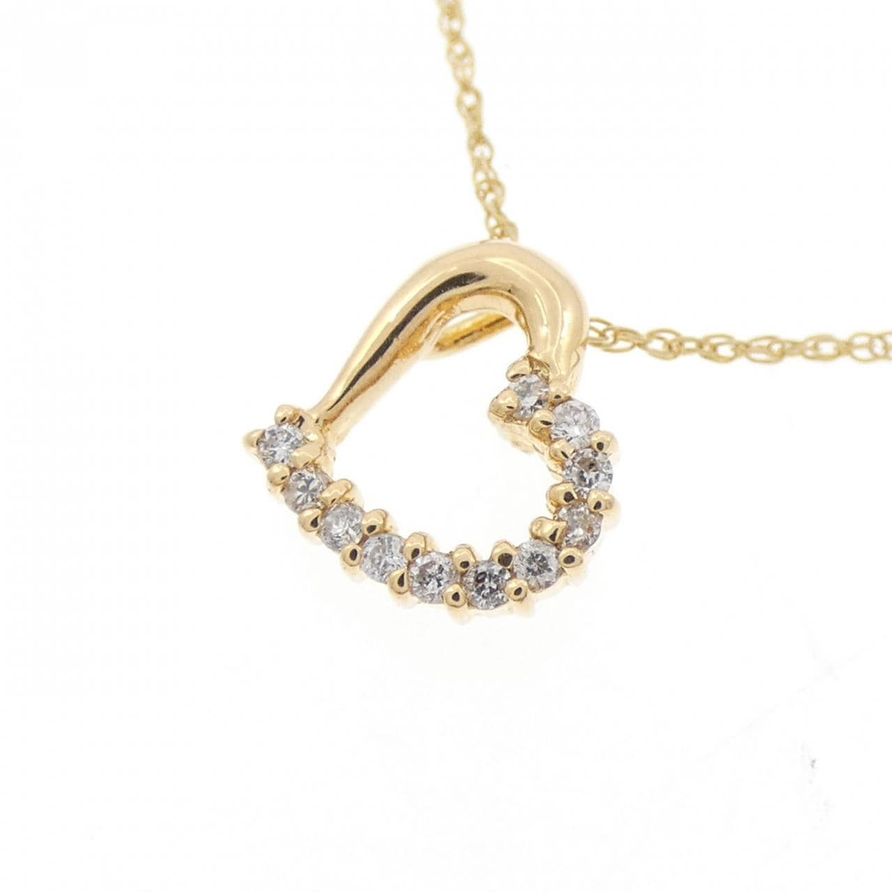 K18YG/750YG ハート ダイヤモンド ネックレス 0.08CT