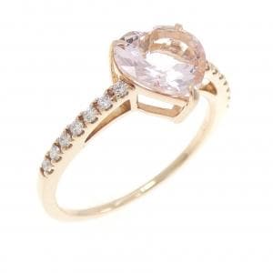 K18PG ハート モルガナイト リング 1.15CT