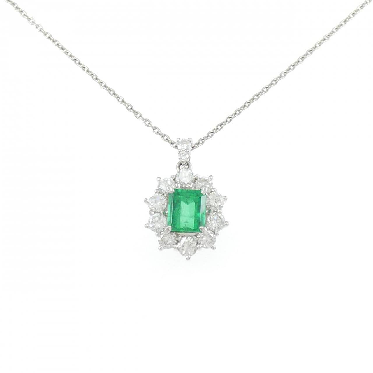 PT900/PT850 エメラルド ネックレス 1.40CT コロンビア産