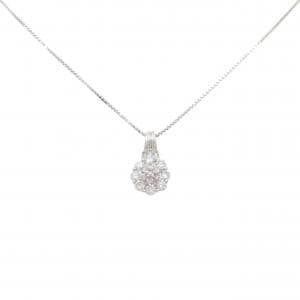 PT900/PT850 フラワー ピンクダイヤモンド ネックレス 0.12CT