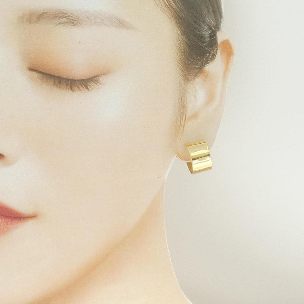 [新品] K18YG 圈形耳環