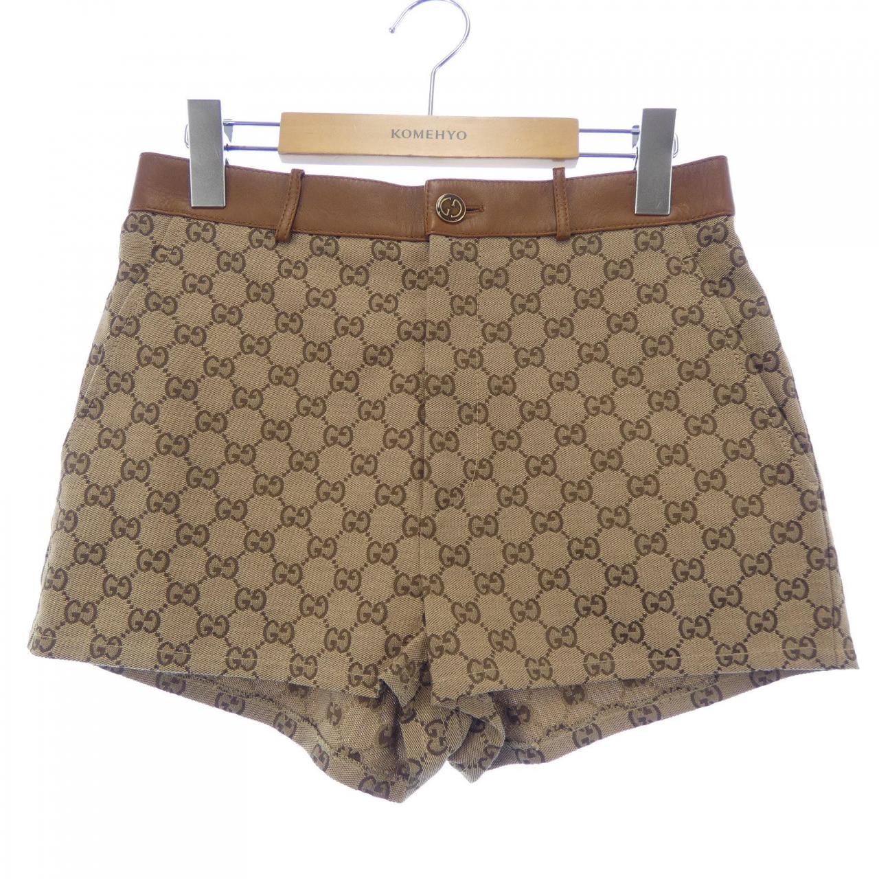 グッチ GUCCI レザー トリム GGキャンバス 681154 Z8AV7 ショートパンツ