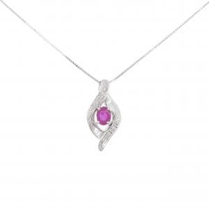 K10WG ルビー ネックレス 0.38CT