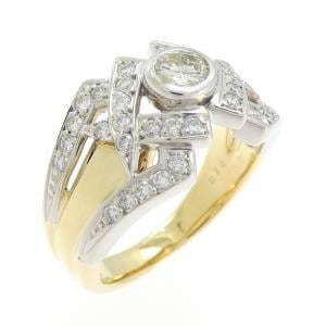 K18YG/PT900 ダイヤモンド リング 0.70CT