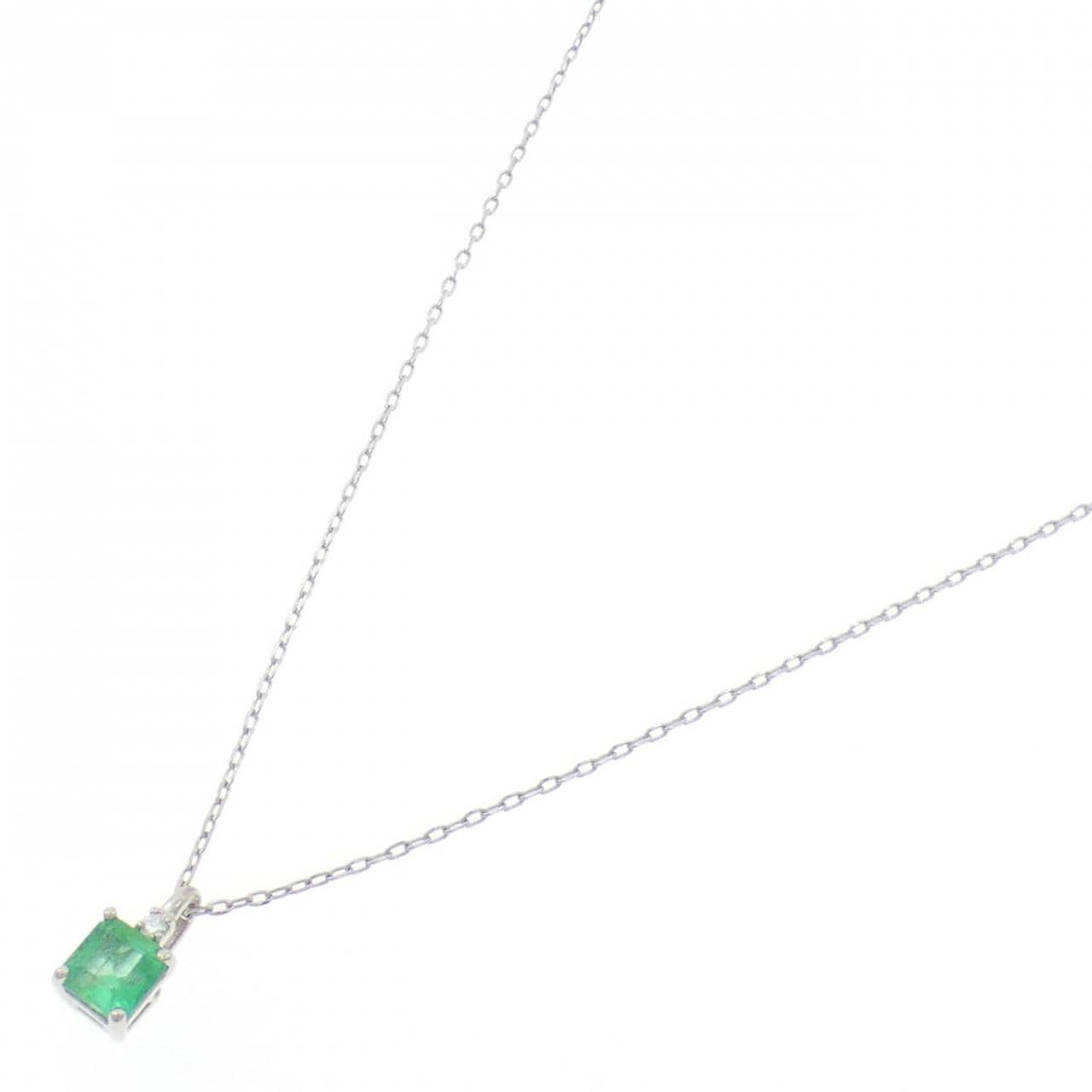 PT/PT950 エメラルド ネックレス 0.30CT