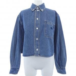 セリーヌ CELINE ユニオンオーシャンウォッシュデニム クロップドシャツ トリオンフ 2T187459N シャツ