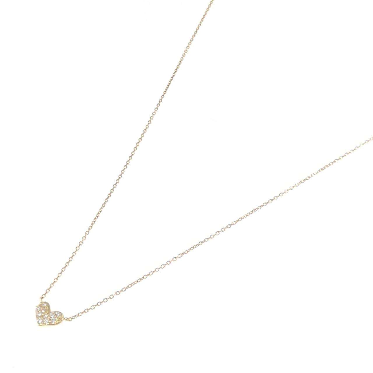 K18YG ハート ダイヤモンド ネックレス 0.08CT