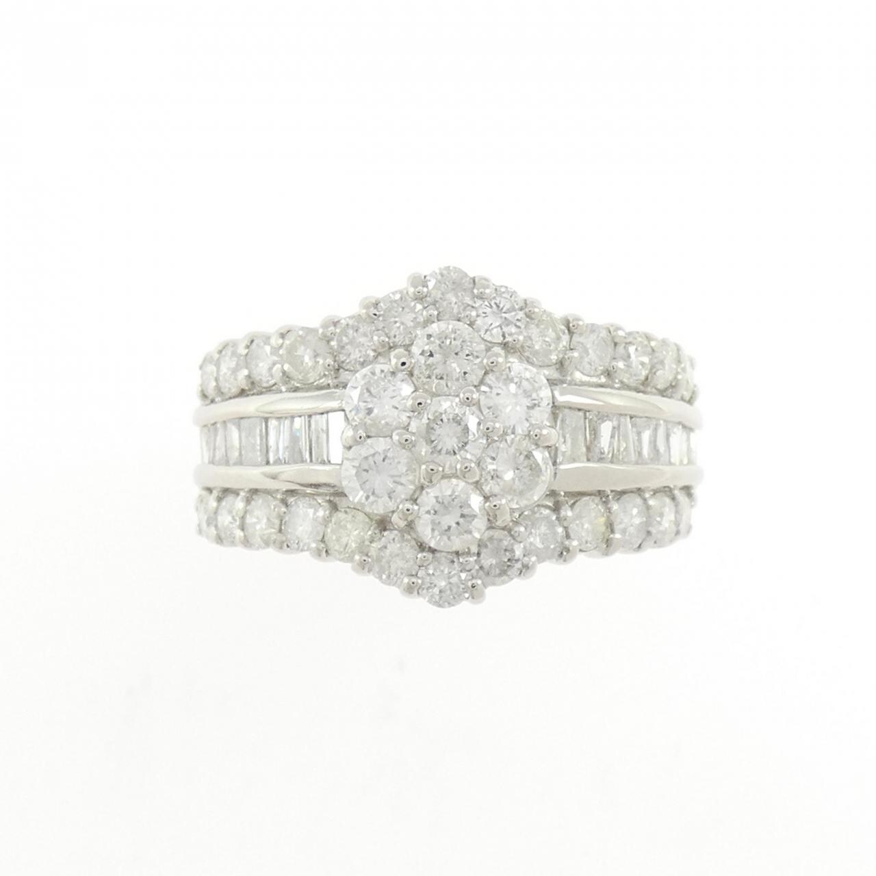 PT900 フラワー ダイヤモンド リング 2.00CT
