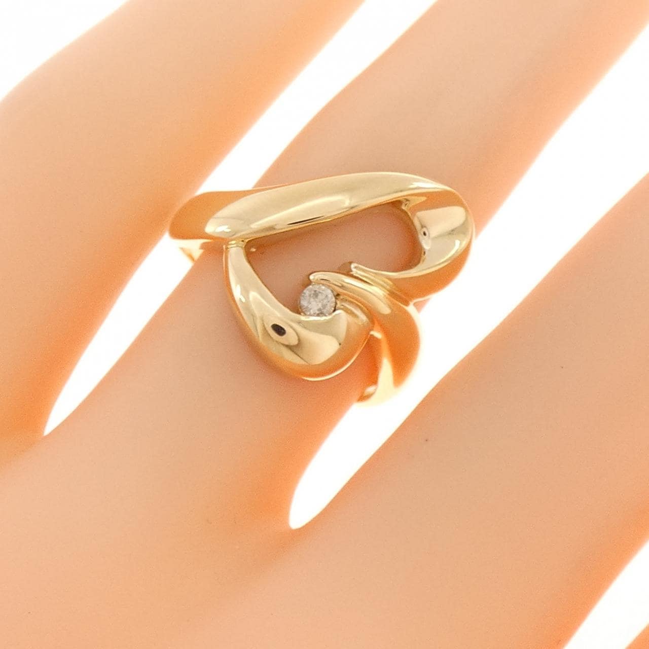 K18YG ハート ダイヤモンド リング 0.04CT