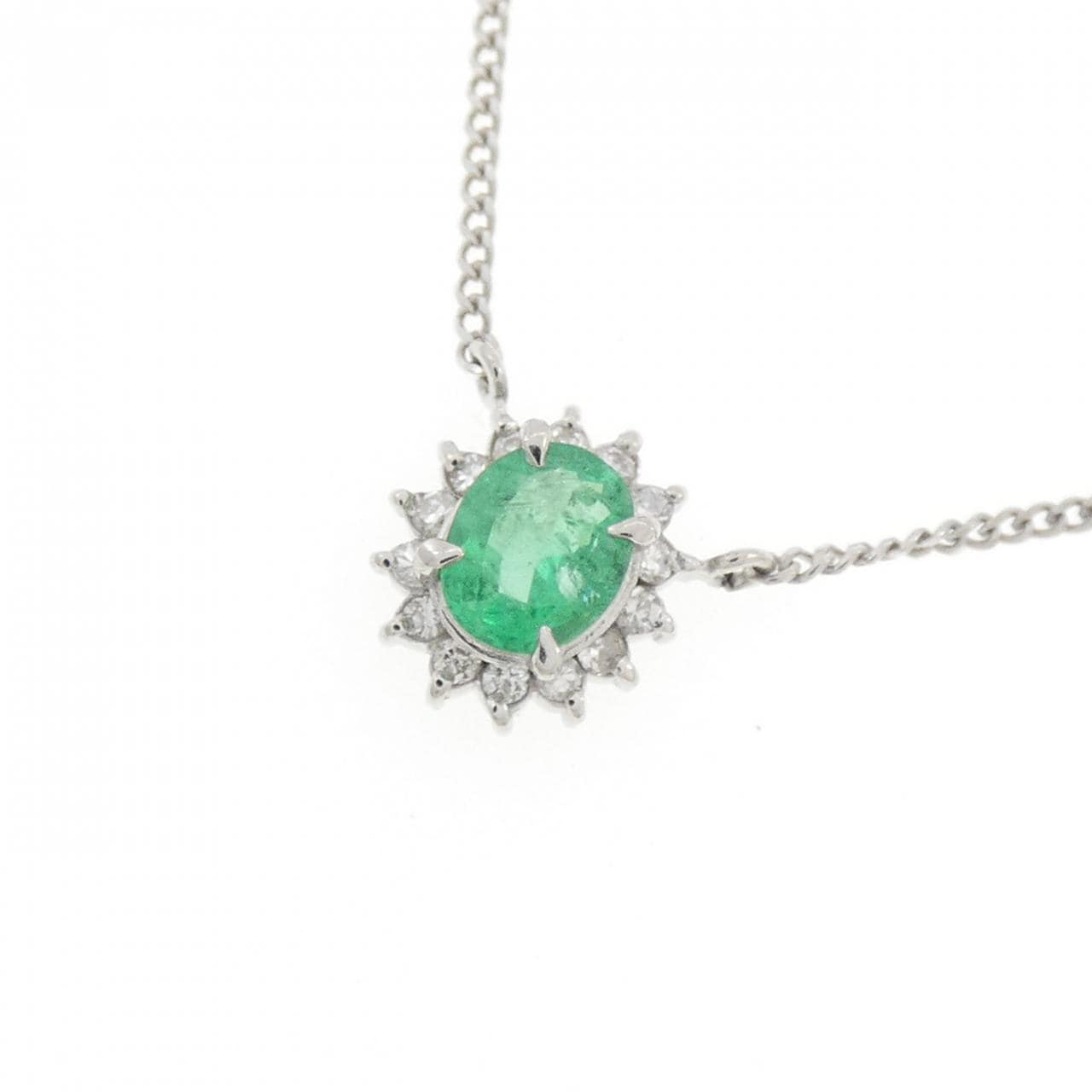 PT900/PT850 エメラルド ネックレス 0.33CT