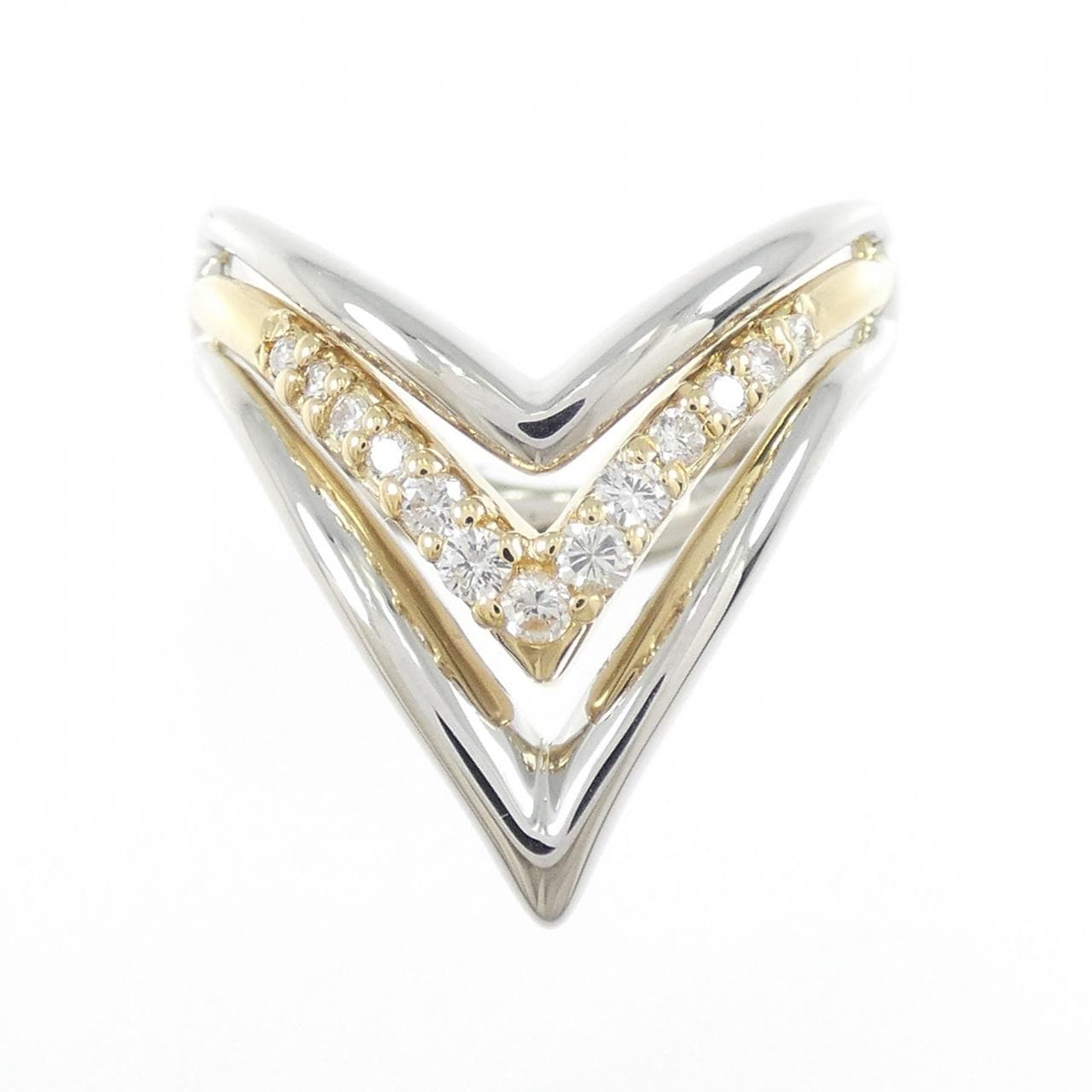 K18YG/PT900 ダイヤモンド リング 0.20CT