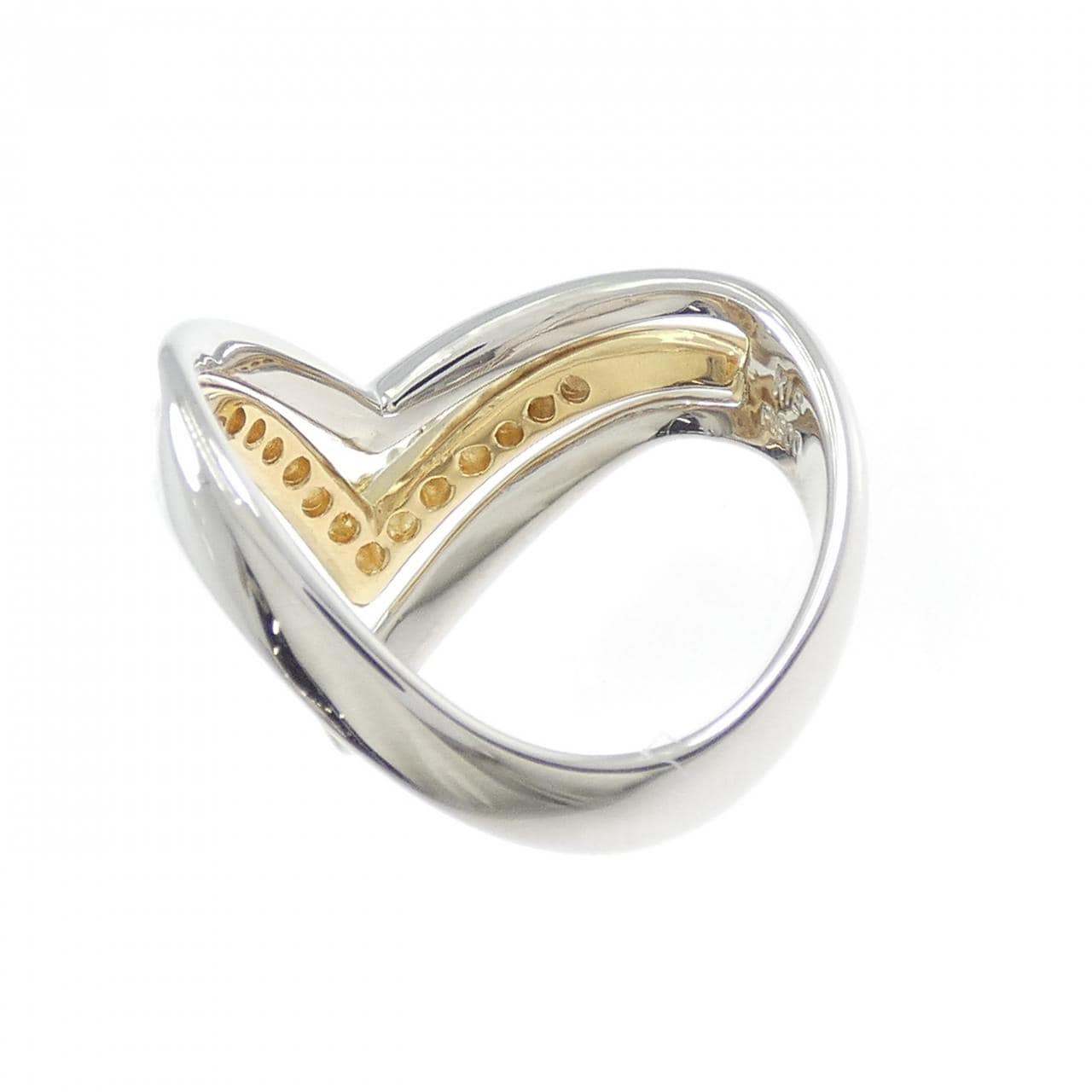 K18YG/PT900 ダイヤモンド リング 0.20CT