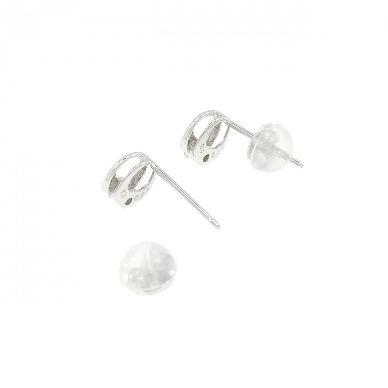 K14WG ダイヤモンド ピアス 0.12CT