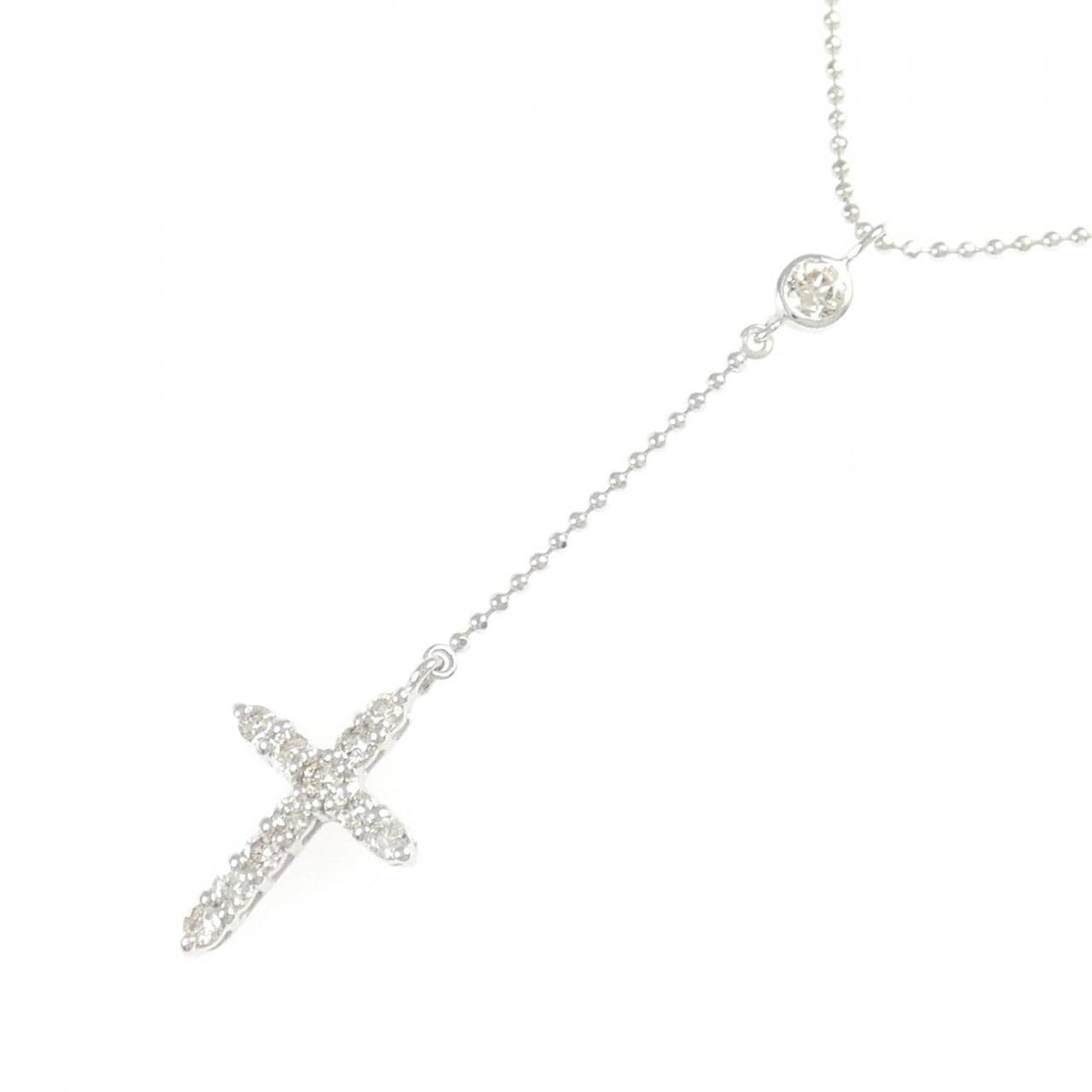 PT900/PT850 クロス ダイヤモンド ネックレス 0.30CT