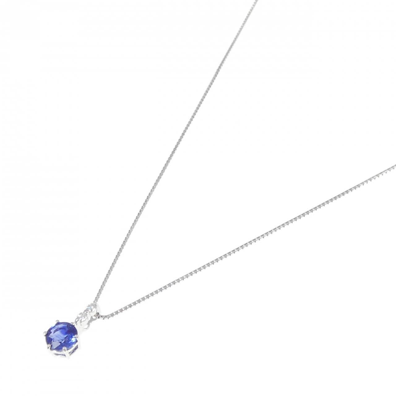 PT/K18WG Sapphire Necklace 0.748CT