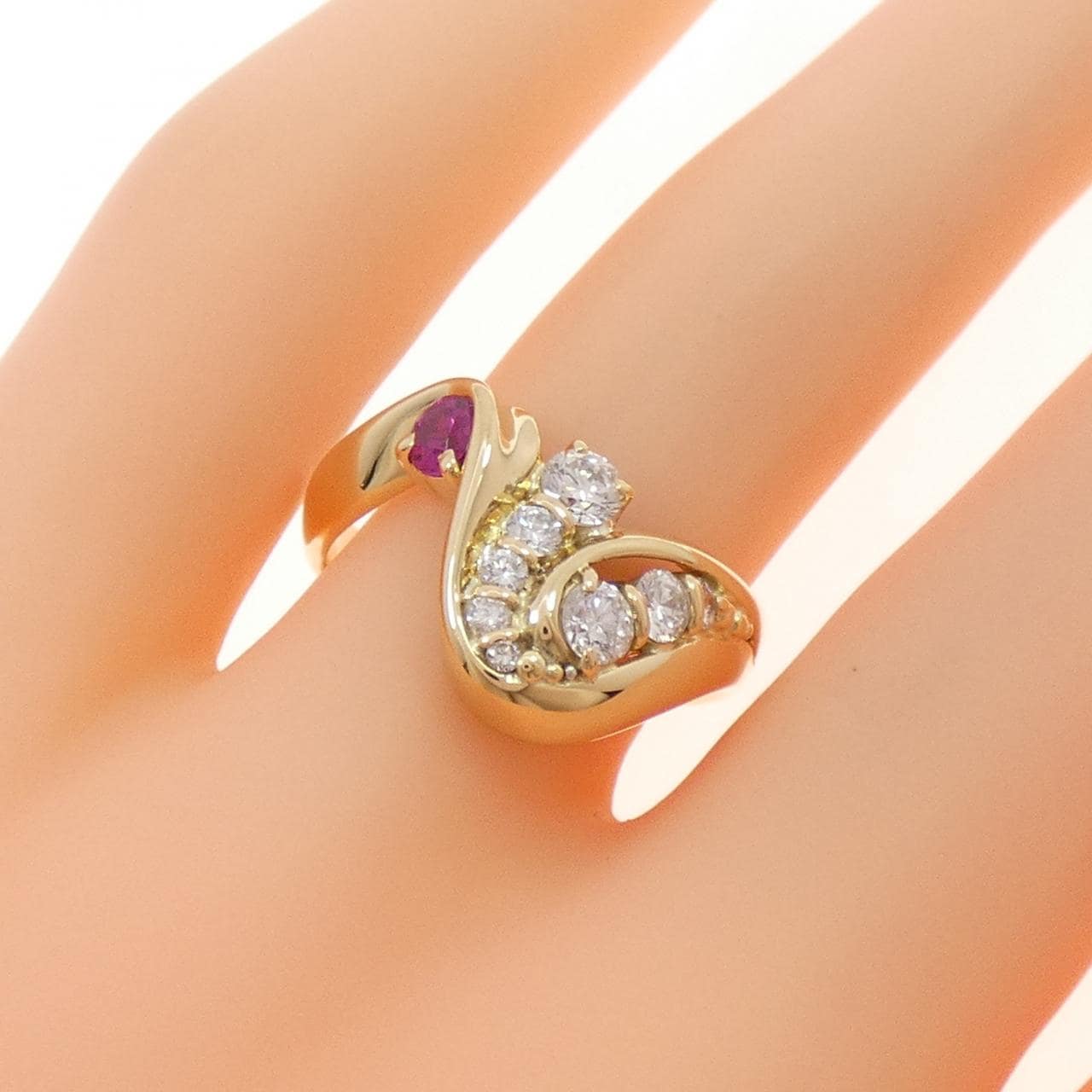 K18YG ルビー リング