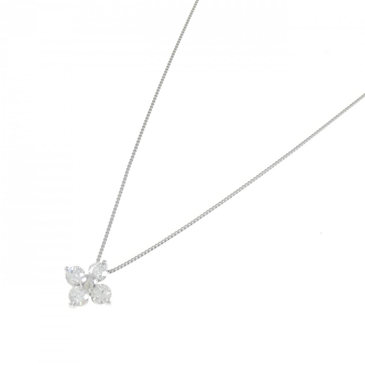 PT/PT850 フラワー ダイヤモンド ネックレス 0.529CT