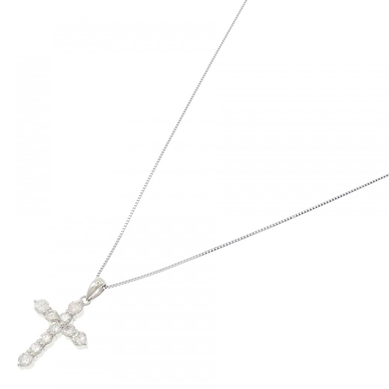 PT900/PT850 クロス ダイヤモンド ネックレス 1.00CT