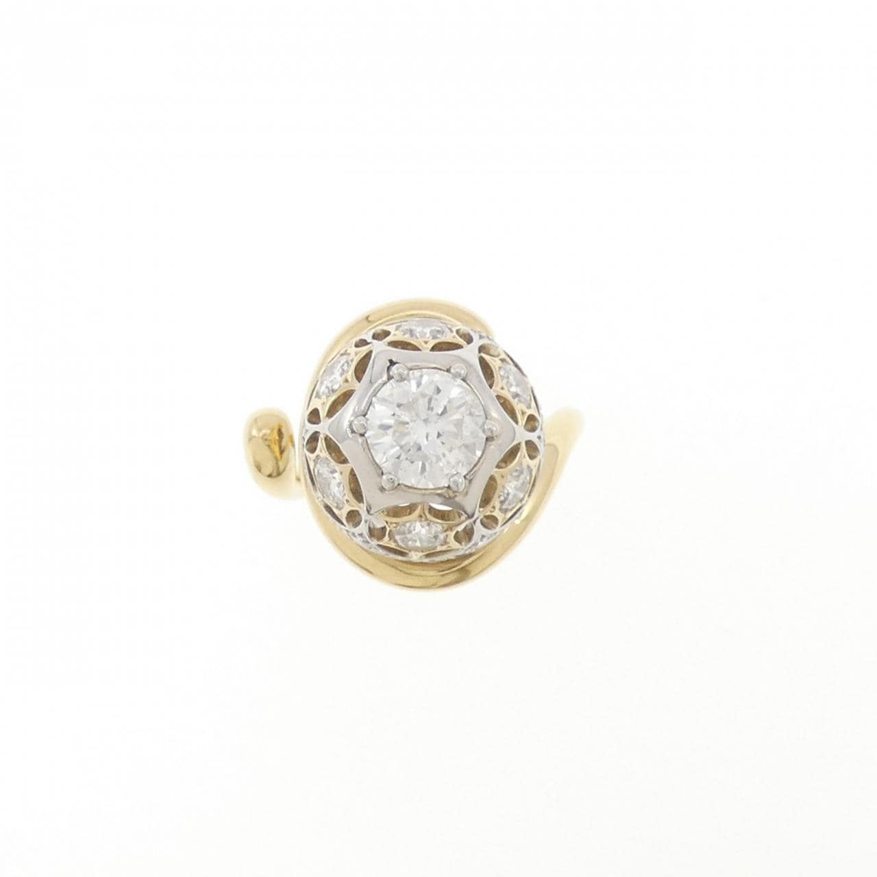 PT900/K18YG Diamond Ring 1.017CT