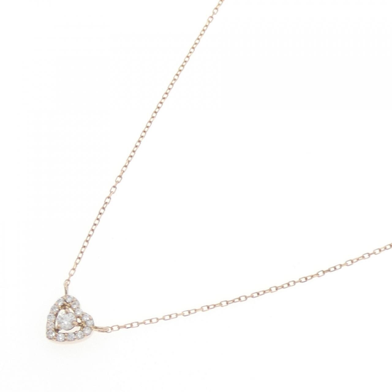 K18PG ハート ダイヤモンド ネックレス 0.14CT
