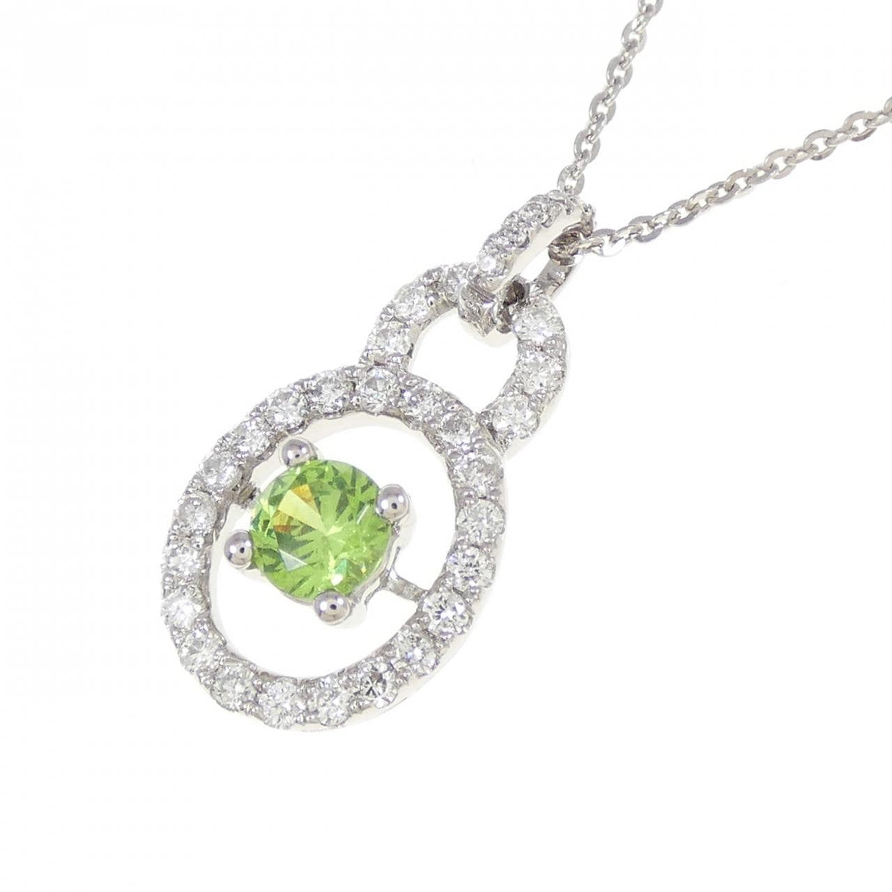 K18WG デマントイドガーネット ネックレス 0.30CT