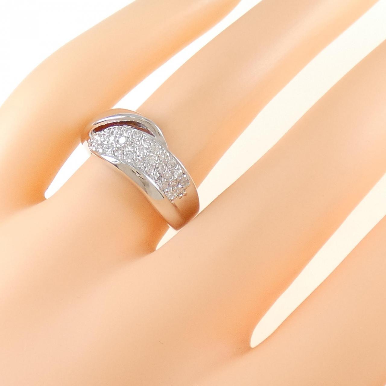K18WG パヴェ ダイヤモンド リング 0.43CT
