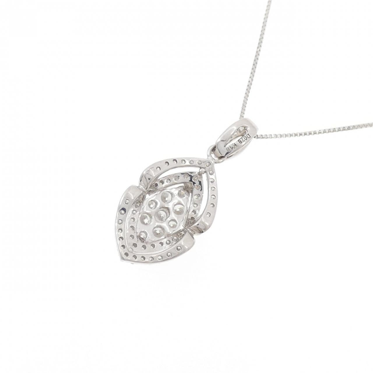 K18WG ダイヤモンド ネックレス 0.78CT