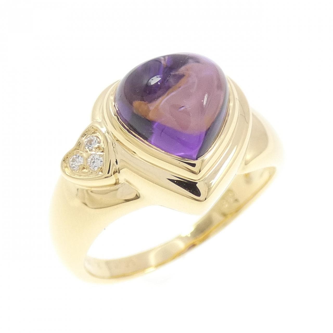 K18YG ハート アメジスト リング 2.31CT
